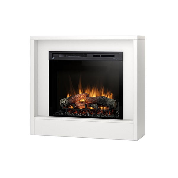 Caminetto elettrico a libera installazione a LED Mod. KLAR - 28" colore Bianco opaco - 100 x 90 x 32