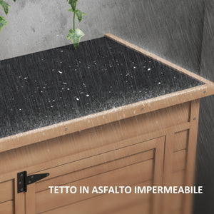 Armadio da Giardino con Ripiano 75x56x117cm in Legno Marrone