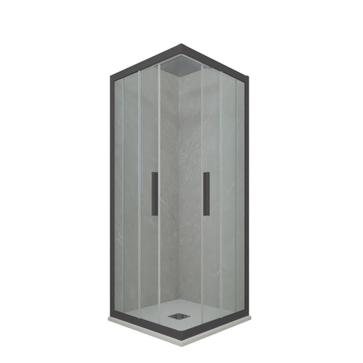 Box doccia angolare scorrevole 70x90 CM H 200 Vetro Trasparente Profilo Antracite mod. Kolors