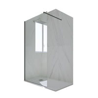 Parete doccia Walk-in da 120 CM H 200 Vetro Trasparente Profilo Antracite in pvc mod. Kolors