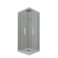 Box doccia angolare scorrevole 80x90 CM H 200 Vetro Trasparente Profilo Bianco Matt mod. Kolors