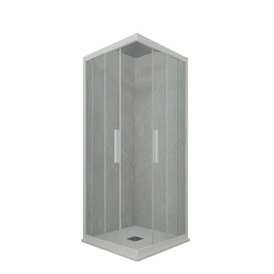 Box doccia angolare scorrevole 75x75 CM H 200 Vetro Trasparente Profilo Bianco Matt mod. Kolors