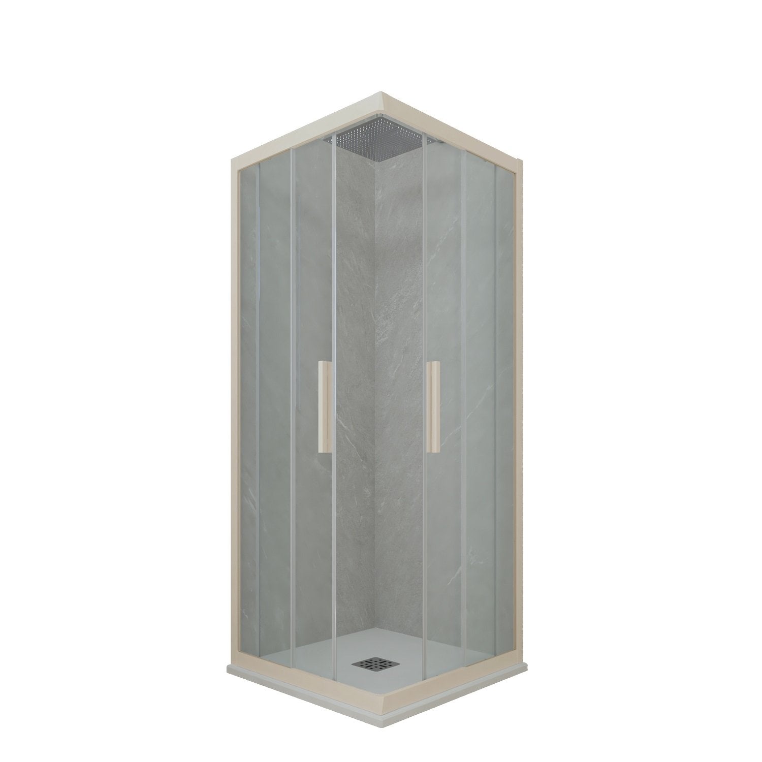 Box doccia angolare scorrevole 90x90 CM H 200 Vetro Trasparente Profilo Champagne mod. Kolors