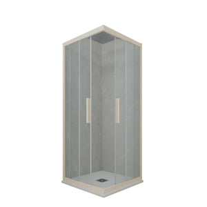 Box doccia angolare scorrevole 90x90 CM H 200 Vetro Trasparente Profilo Champagne mod. Kolors