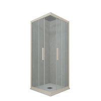 Box doccia angolare scorrevole 75x75 CM H 200 Vetro Trasparente Profilo Champagne mod. Kolors