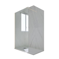 Parete doccia Walk-in da 100 CM H 200 Vetro Trasparente Profilo Champagne in pvc mod. Kolors