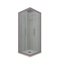 Box doccia angolare scorrevole 110x120 CM H 200 Vetro Trasparente Profilo Lavanda mod. Kolors