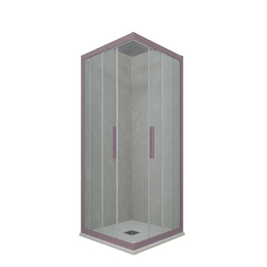 Box doccia angolare scorrevole 110x120 CM H 200 Vetro Trasparente Profilo Lavanda mod. Kolors