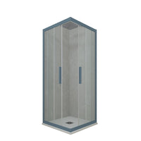 Box doccia angolare scorrevole 70x120 CM H 200 Vetro Trasparente Profilo Blu Navy mod. Kolors