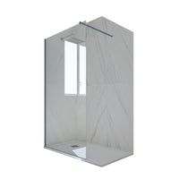 Parete doccia Walk-in da 90 CM H 200 Vetro Trasparente Profilo Blu Navy in pvc mod. Kolors