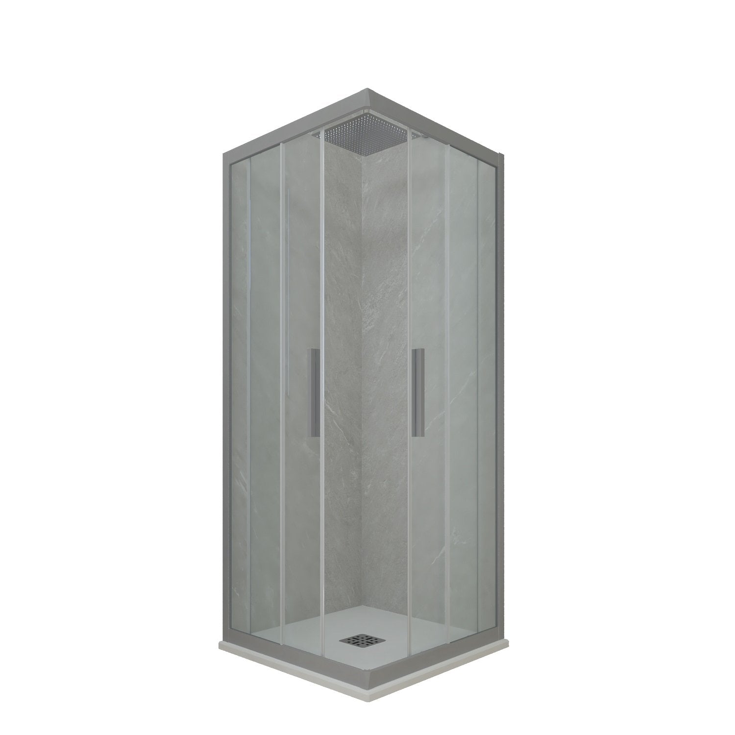 Box doccia angolare scorrevole 70x90 CM H 200 Vetro Trasparente Profilo Silver mod. Kolors