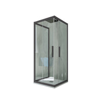 Box doccia 3 lati scorrevole 70x70x70 CM H 200 Vetro Trasparente Profilo Antracite mod. Kolors Trio