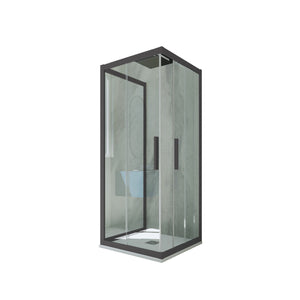 Box doccia 3 lati scorrevole 70x75x70 CM H 200 Vetro Trasparente Profilo Antracite mod. Kolors Trio