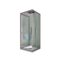 Box doccia 3 lati scorrevole 90x110x90 CM H 200 Vetro Trasparente Profilo Lavanda mod. Kolors Trio