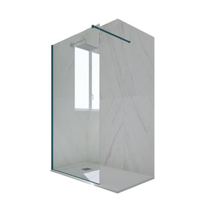 Parete doccia Walk-in da 90 CM H 200 Vetro Trasparente Profilo Verde night watch in pvc mod. Kolors