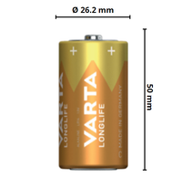 Varta batteria longlife mezza torcia c alcalina blister 2 pezzi