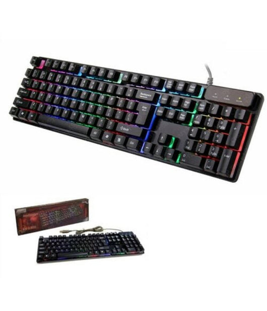 Kr6300 Tastiera Gaming Led Keyboard Retro Illuminata Multicolor Rgb Pc         