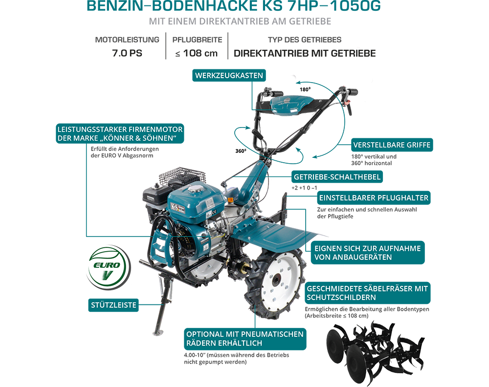 Motozappa a benzina KS 7HP-1050G