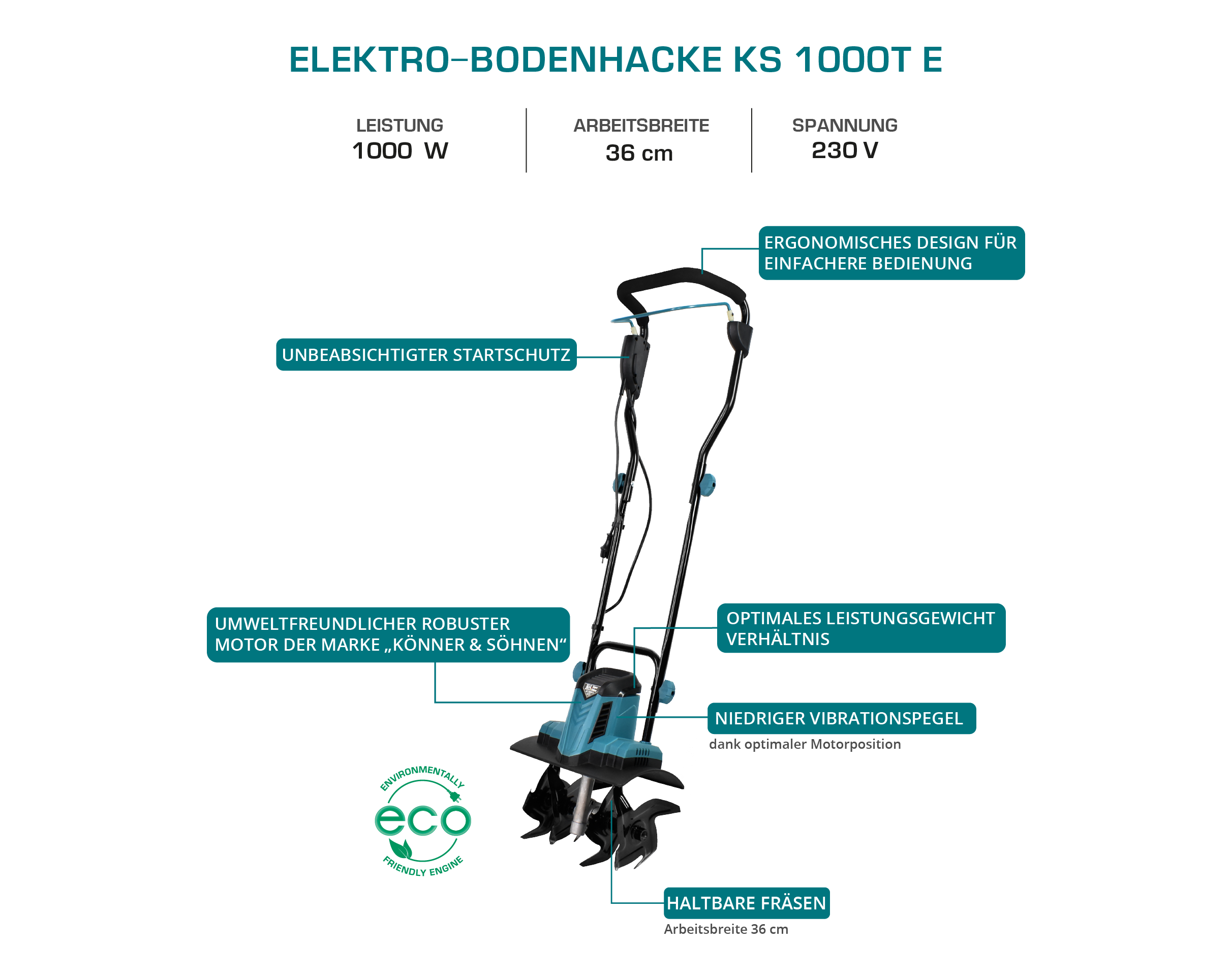 Motozappa elettrica KS 1000T E