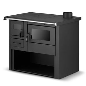 Cucina a legna stufa nera 8 KW  82 x 60 x H 71 cm ECODESIGN