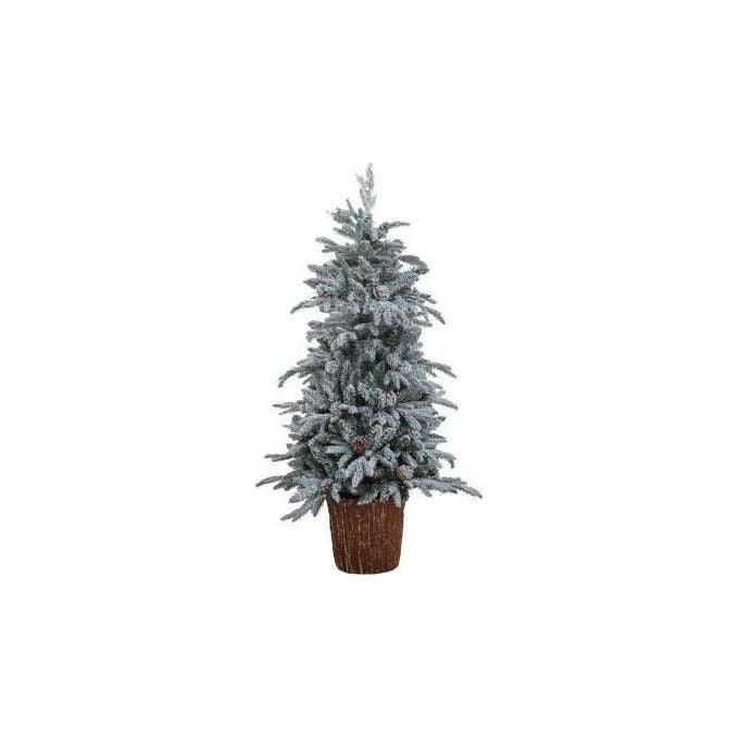 Albero di natale h. 90cm con tronco verde innevato 08577