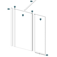 Ogomondo walk-in doccia con anta basculante e staffa cristallo 8 mm *** misure 157-159xh200 cm, confezione 1