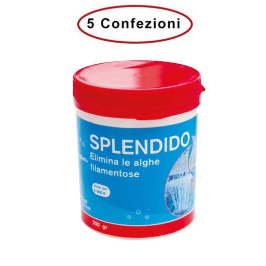 Splendido point antialghe per laghetto 5 confezioni da 200 gr dose totale per 25.000 litri