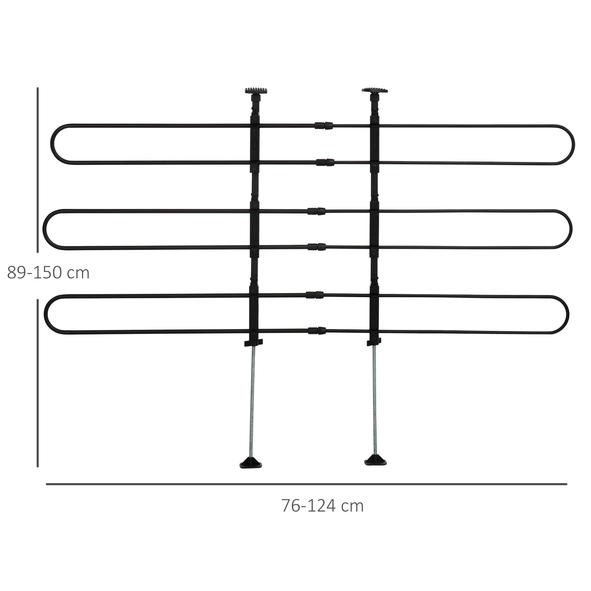 Griglia Divisoria per Auto 89-150x76-124 cm in Acciao Nero