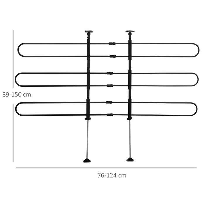 Griglia Divisoria per Auto 89-150x76-124 cm in Acciao Nero