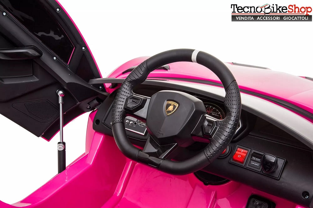 Auto Elettrica per Bambini Lamborghini SV 12V - con verniciatura metallizzata colore Rosa