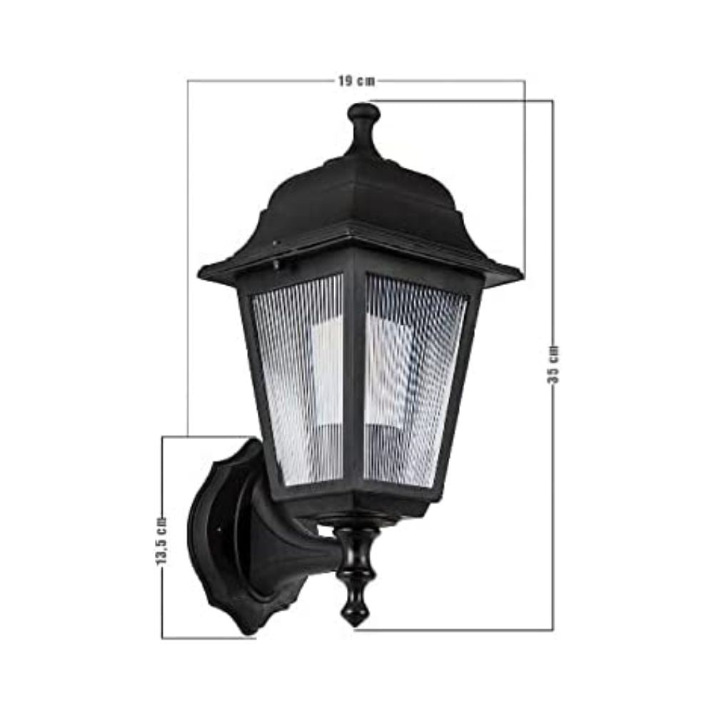 Lampada da parete ABS nera quadrata MDL2826