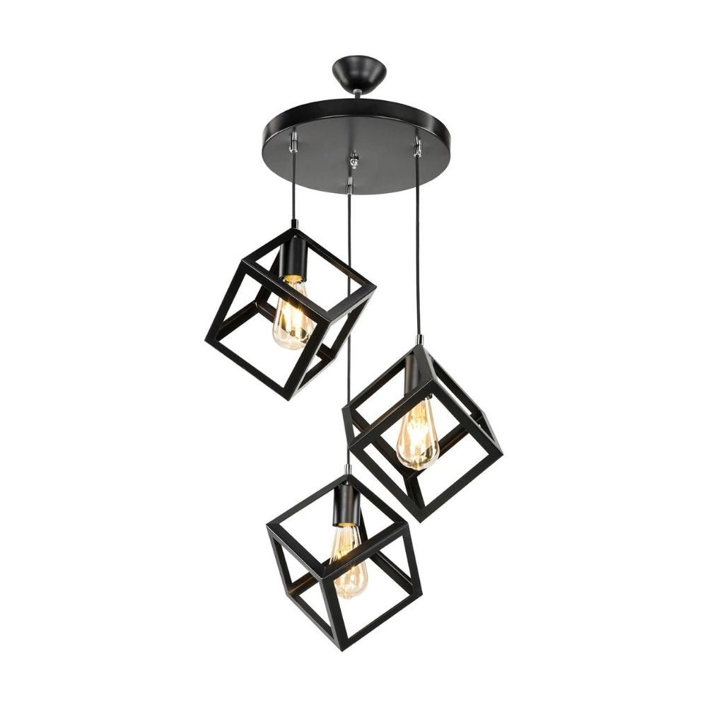 Lampada a sospensione 3 cubi nero Agatha MDL3790