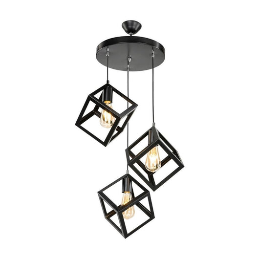 Lampada a sospensione 3 cubi nero Agatha MDL3790