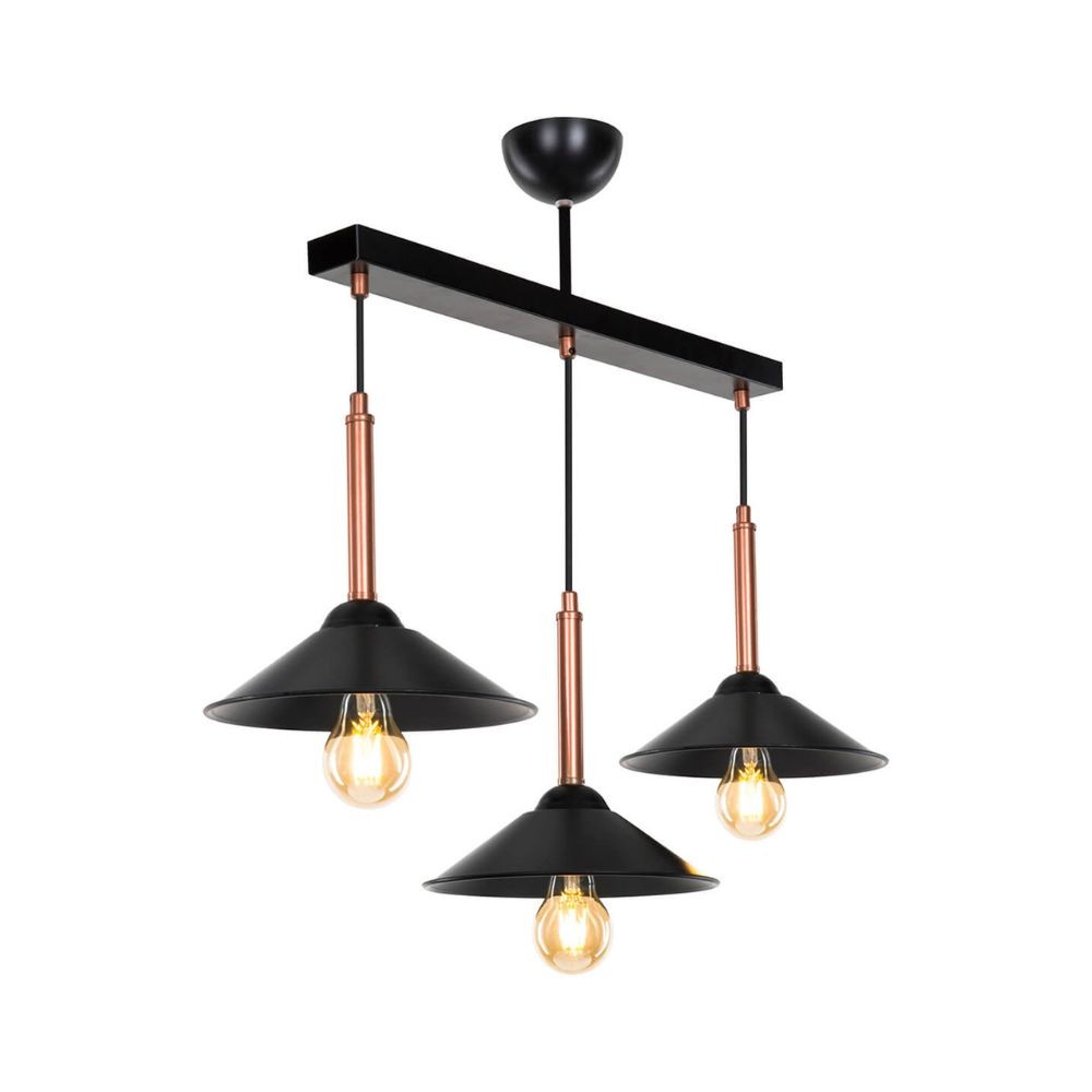 Lampada a sospensione con paralumi metallo nero Mandarin MDL4221