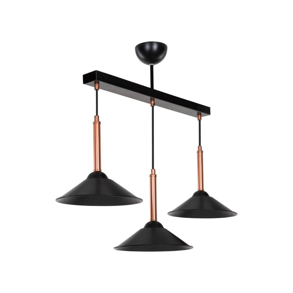 Lampada a sospensione con paralumi metallo nero Mandarin MDL4221