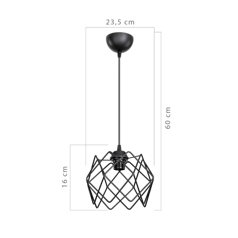 Lampada a sospensione gabbia nero Koza MDL3852