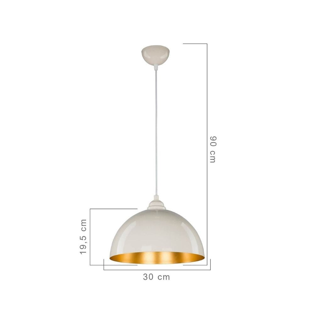 Lampada a sospensione in metallo bianco Topak ASZ0948