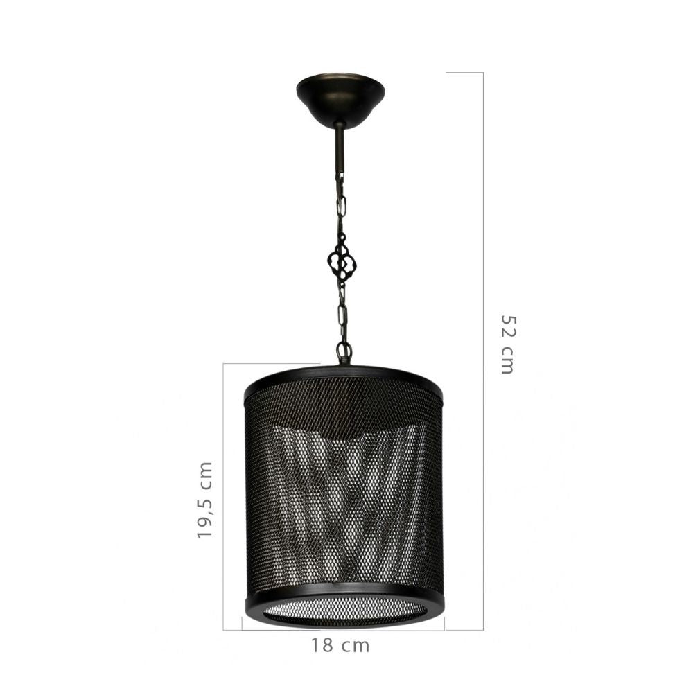 Lampada a sospensione in metallo reticolato nero Nadra MDL3857