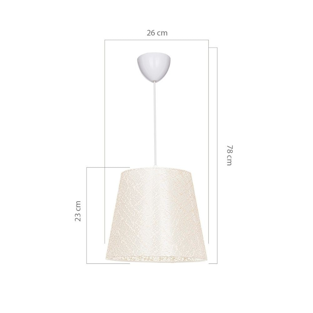 Lampada a sospensione in tessuto beige Conic ASZ0778