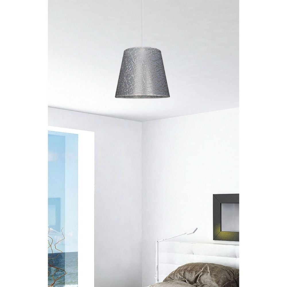 Lampada a sospensione in tessuto grigio Conic ASZ0777