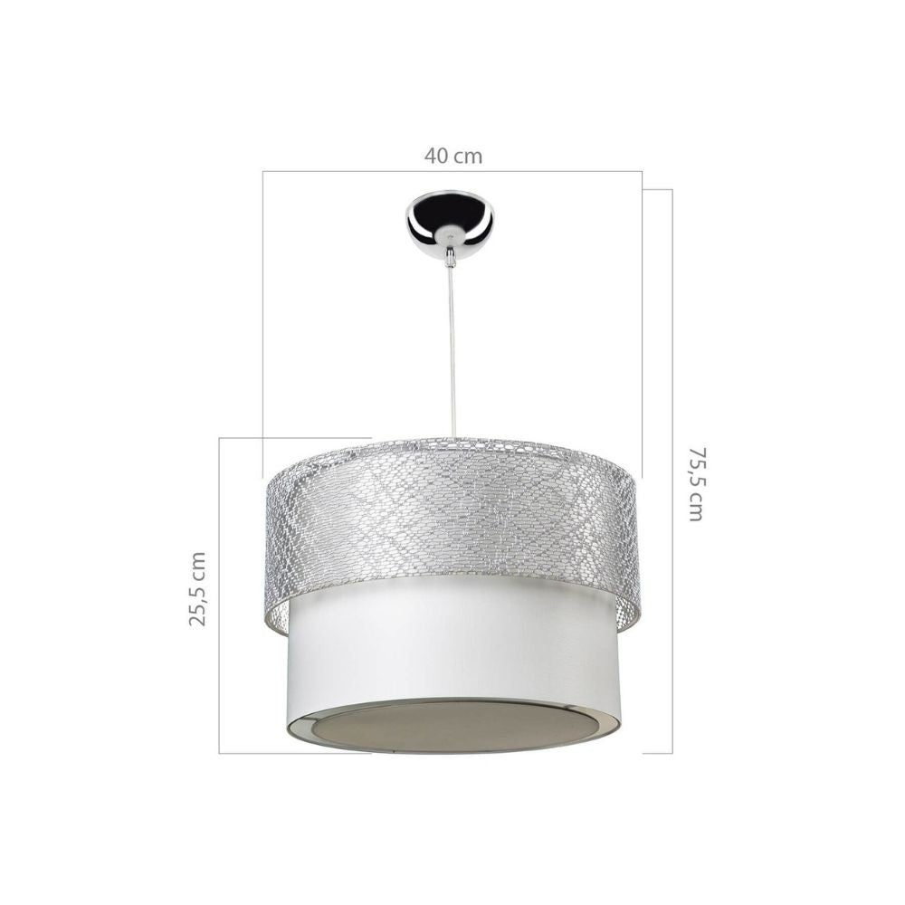 Lampada a sospensione in tessuto colore grigio Polo MDL2355