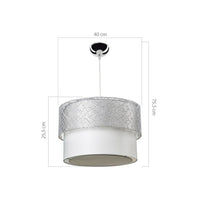 Lampada a sospensione in tessuto colore grigio Polo MDL2355