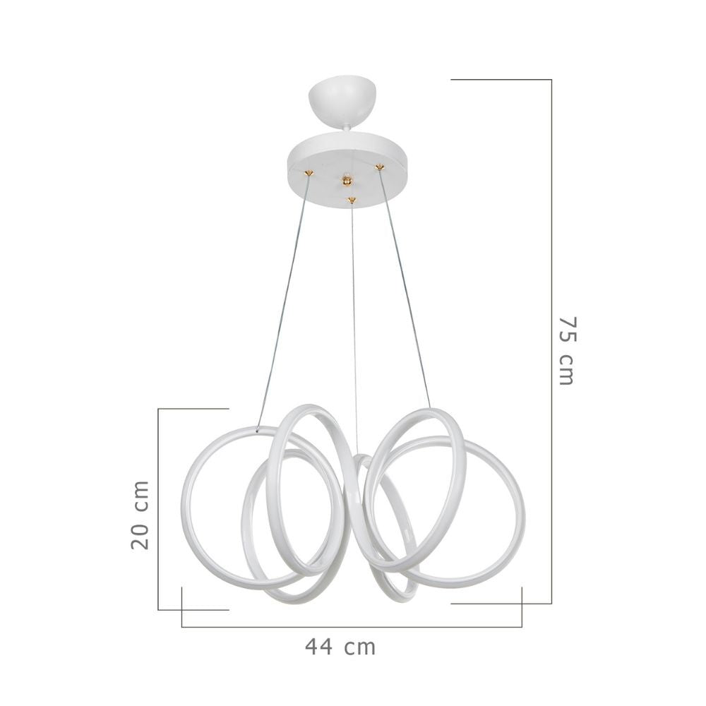 Lampada a sospensione LED forma spirale bianca Ilya MDL4439