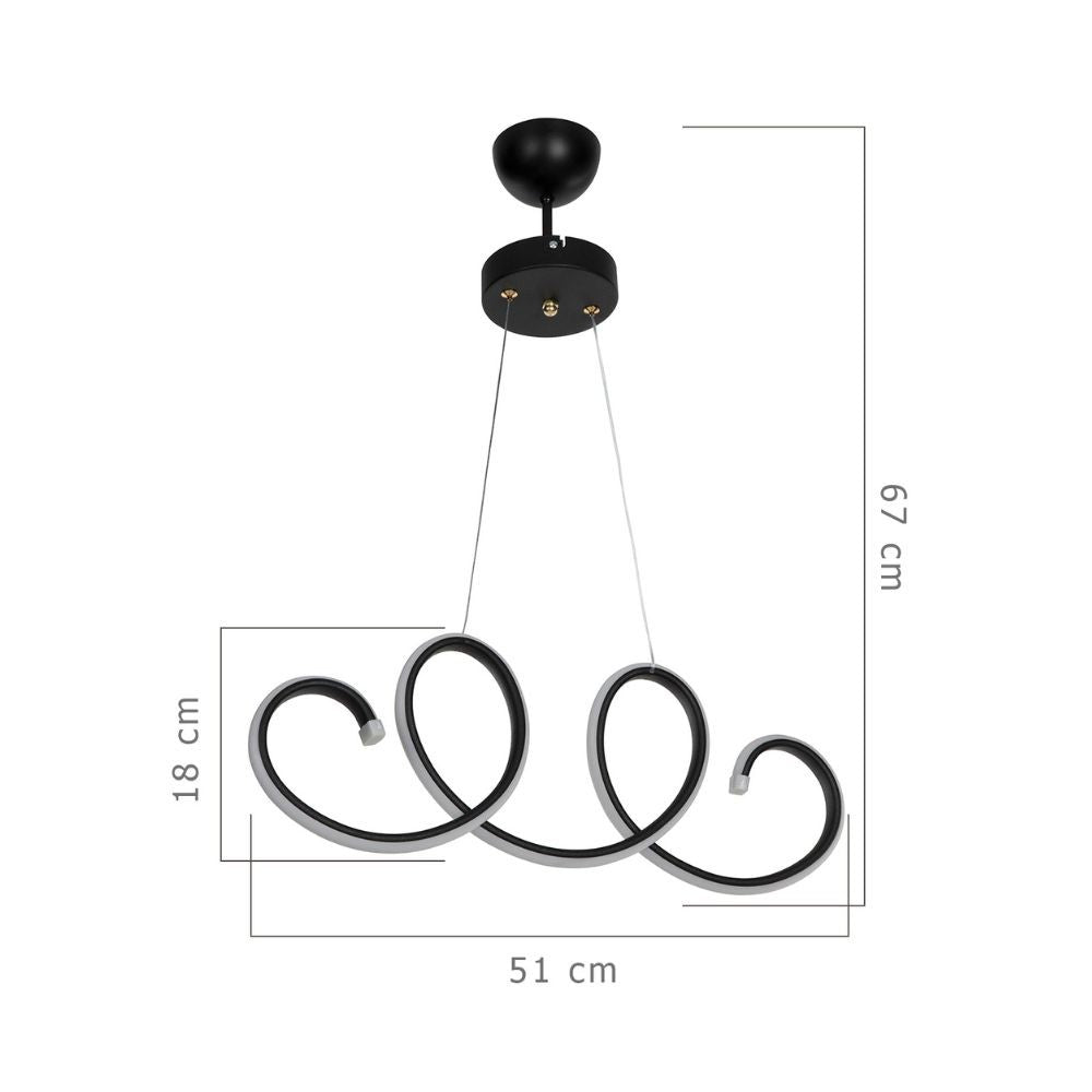 Lampada a sospensione LED forma spirale nera Afra MDL4441