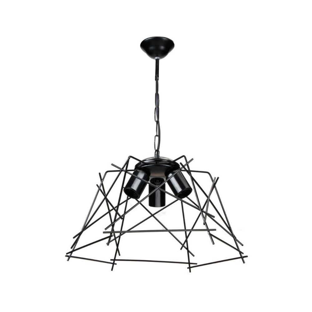 Lampada a sospensione luci in metallo nero asimmetrico Tena MDL3854