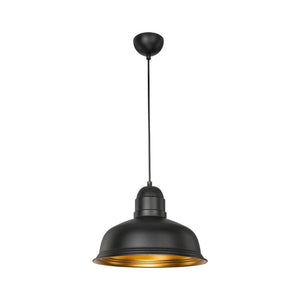 Lampada a sospensione metallo nero interno oro Kumbet MDL3053