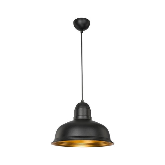 Lampada a sospensione metallo nero interno oro Kumbet MDL3053