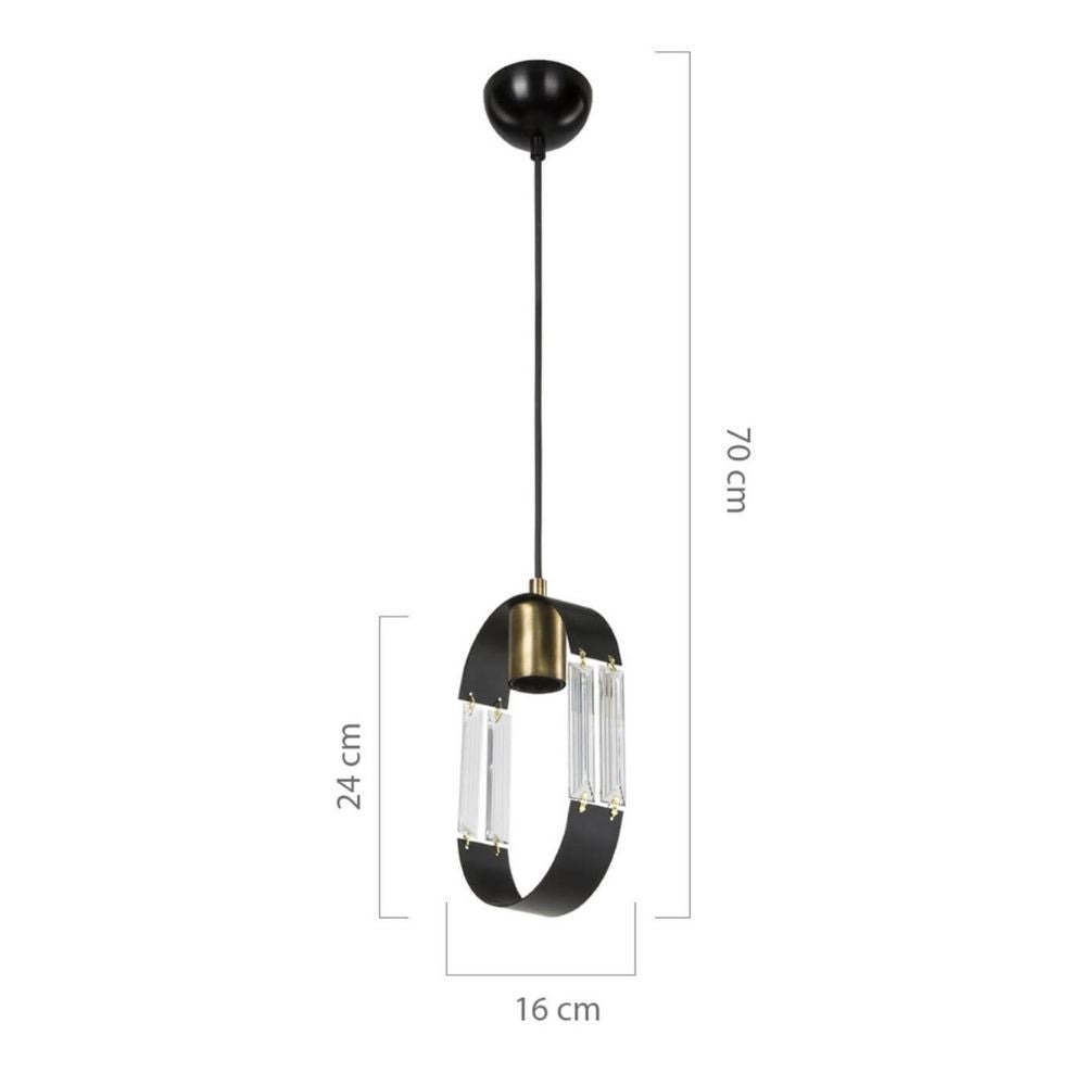 Lampada a sospensione pendente nero Nova ASZ1136