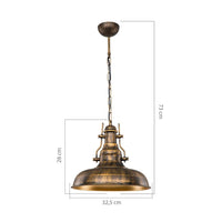 Lampada a sospensione stile industriale oro antichizzato Tarus MDL4468