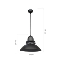 Lampada a sospensione Tibet  nera stile industriale